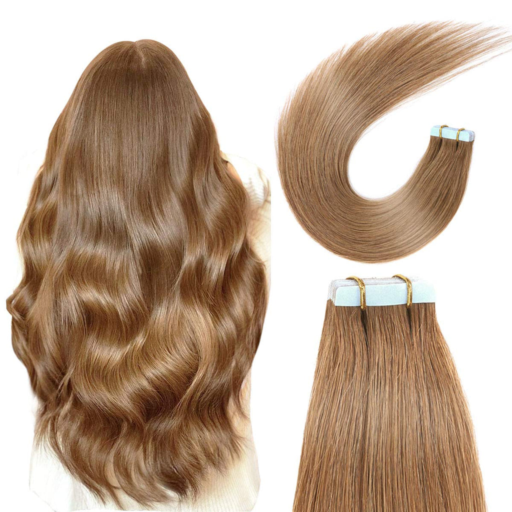 100% Real human hair European Chestnut Brown (#6) Tape-In hair Extensions (55g - 175g)