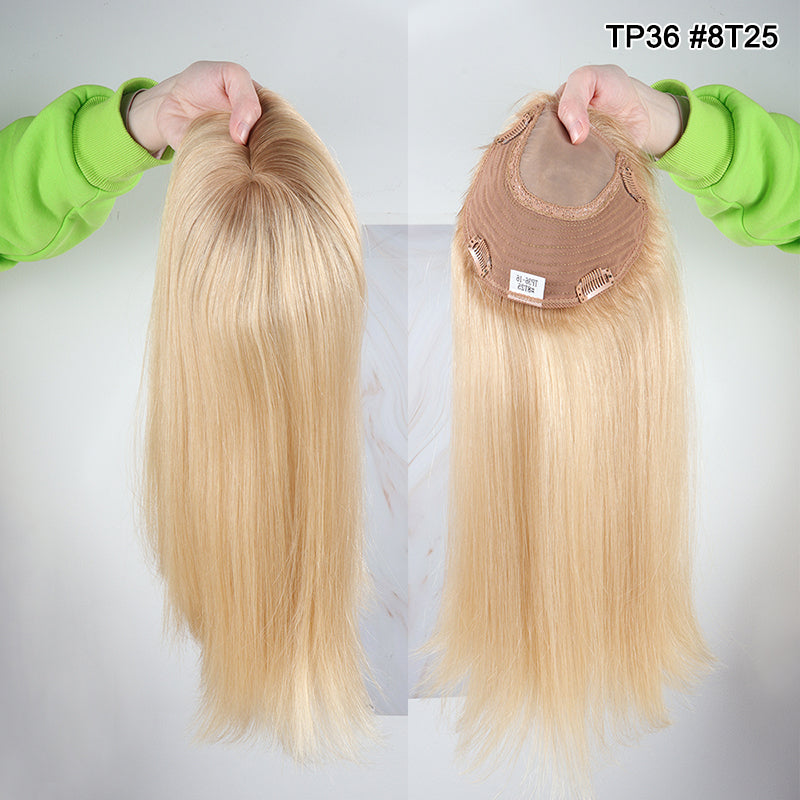 100% Remy Human  Silk Base Hair Topper - 6" by 6.5"