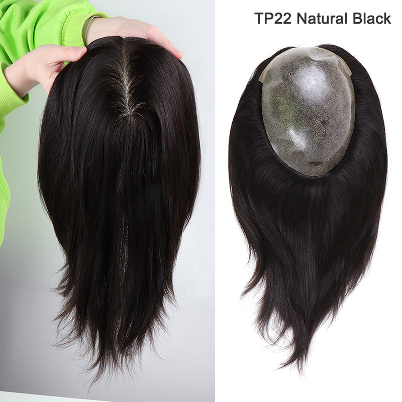 Silicon Base 100% Human Hair Topper
