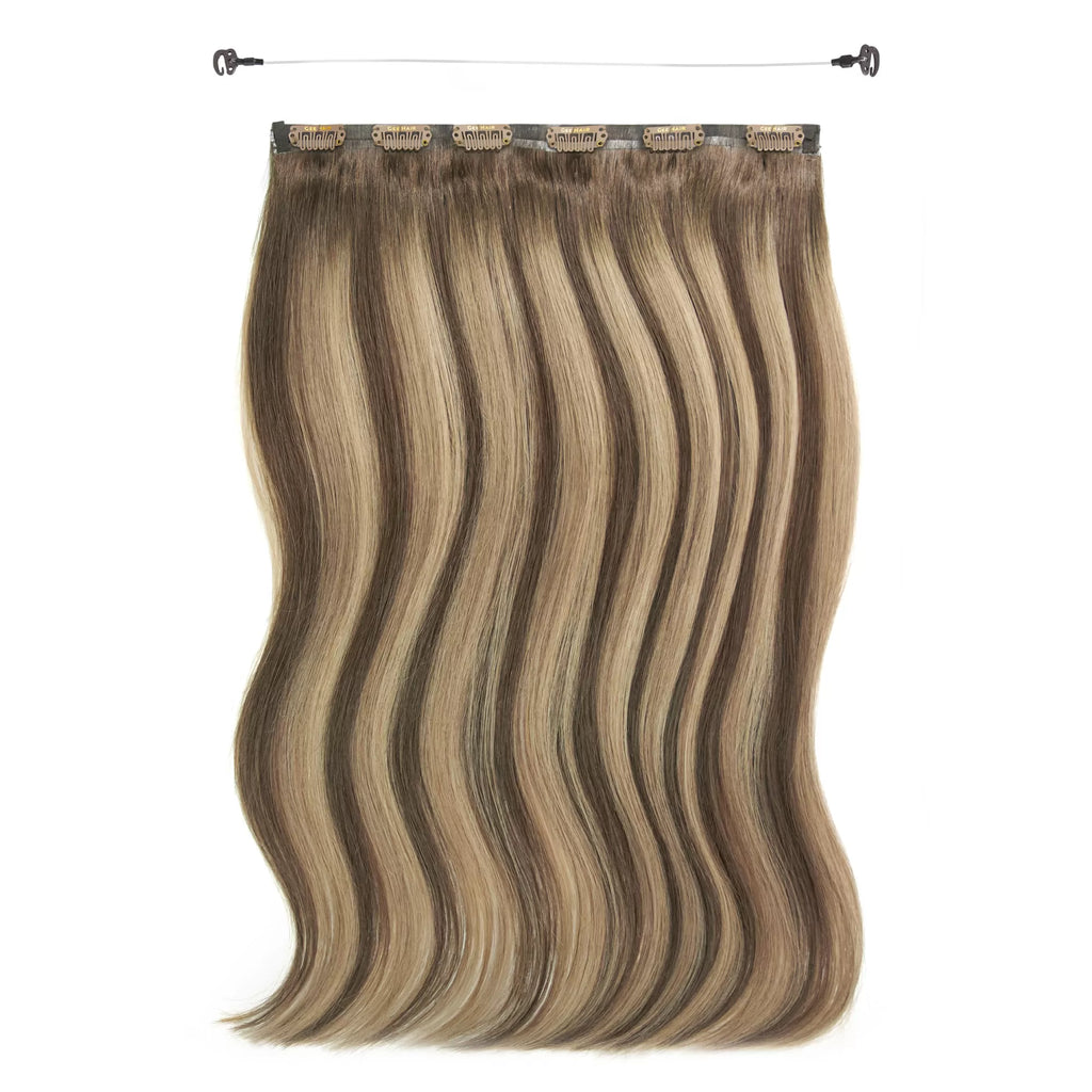 BUY 2 - Dirty Blonde Balayage Ponytail Hair + ONE-PIECE HALO hair (60g)