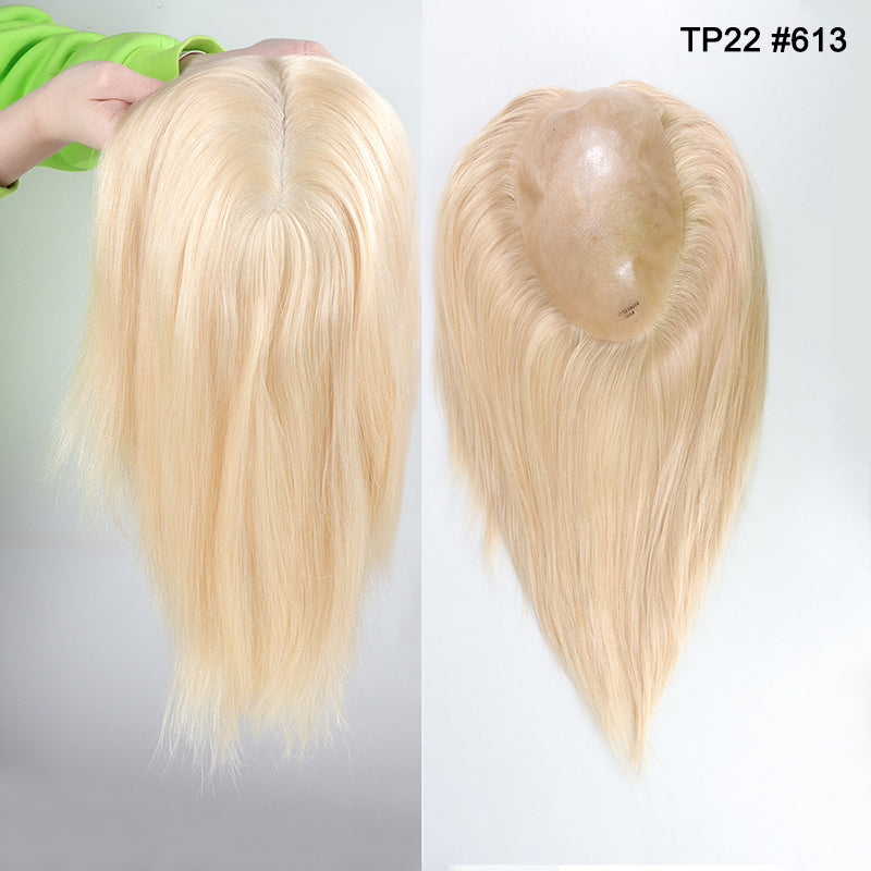 Silicon Base 100% Human Hair Topper