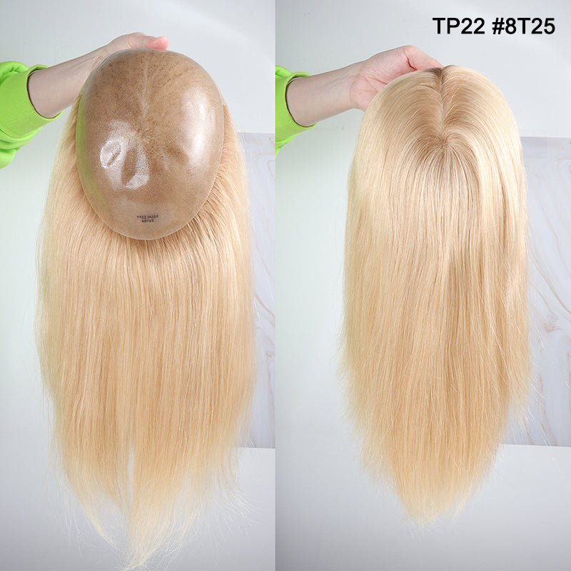 Silicon Base 100% Human Hair Topper