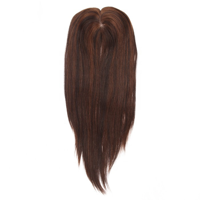 100% Human Hair Topper Chocolate Brown balayage color