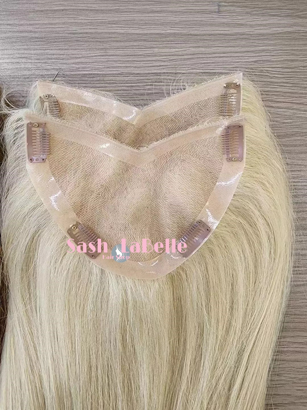 100% Remy Real Human Hair - Invisible U-CLIP Hair Extensions - Platinum Blonde