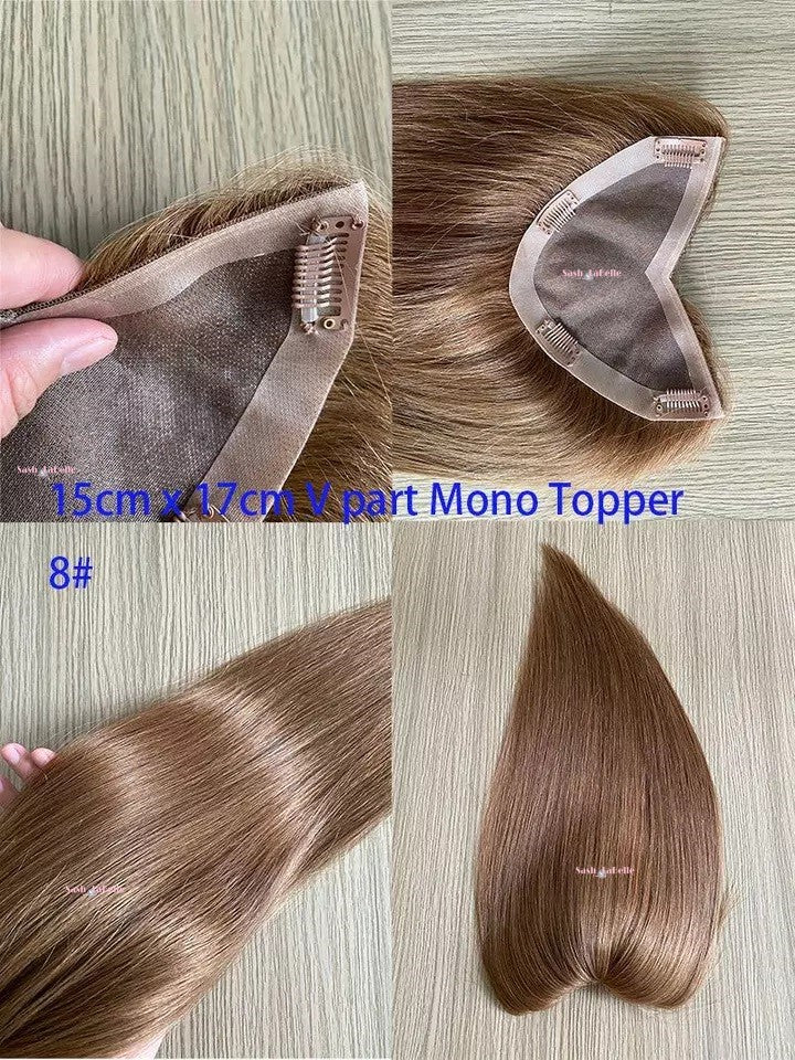 100% Remy Real Human Hair - Invisible U-CLIP Hair Extensions - Chestnut Brown