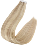 100% Remy Human Hair European P16/22 Balayage Tape-In Hair Extensions (55g - 175g)-Light Brown and Bleach Blonde from 20pcs/Package