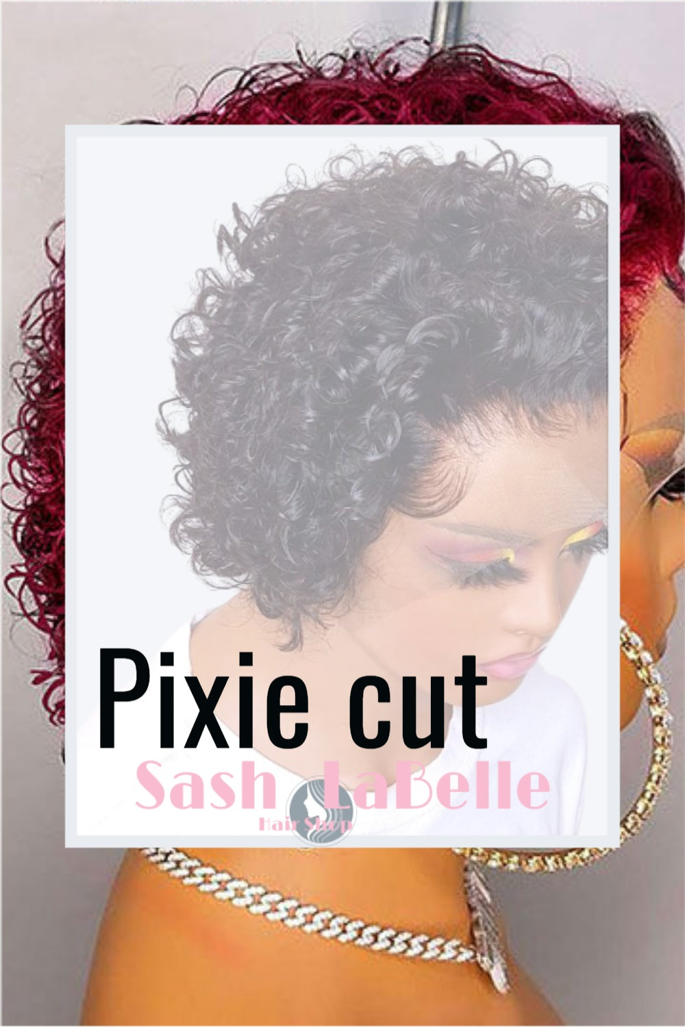 100% Human hair 13x6 HD Lace Red pixie cut Wig - Color T1B/99J