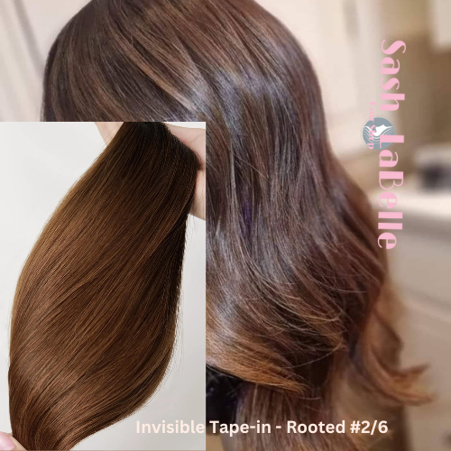 Invisible-tape tape -in Extension -Rooted Chestnut Brown (T2/6)