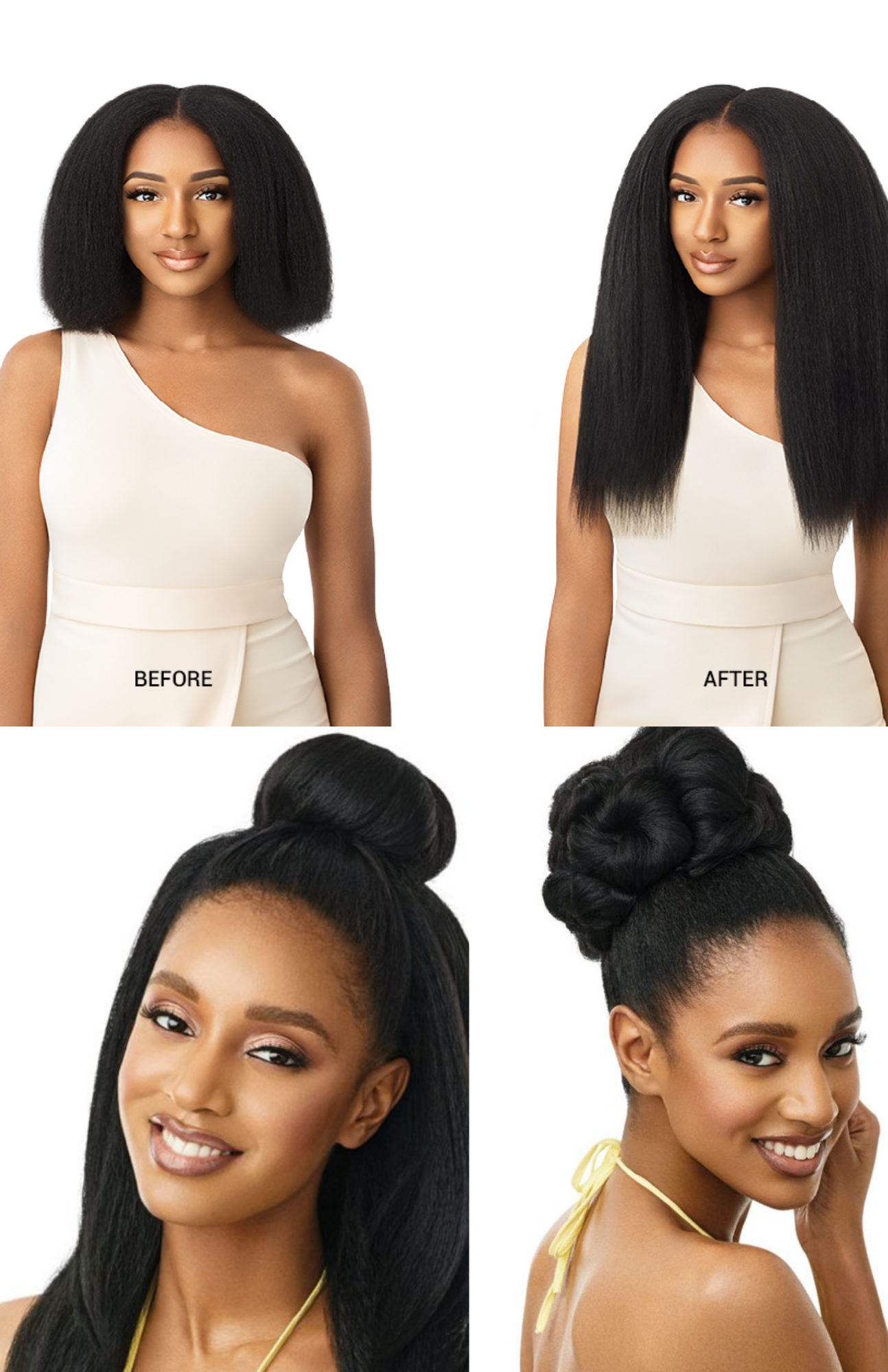 Afro Kinky Straight Off Black Remy Human Hair Tape-In Hair Extensions (55g - 175g)