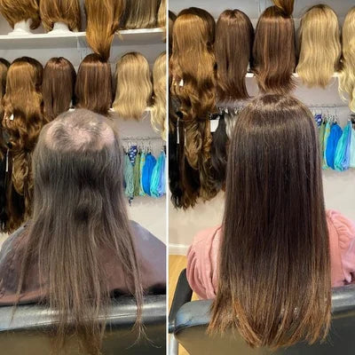 100% Remy Real Human Hair - Invisible U-CLIP Hair Extensions - Dark Brown