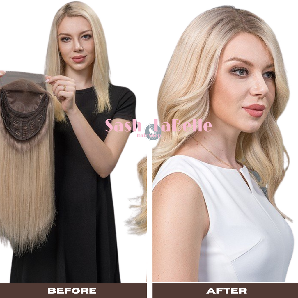 Dirty Blonde Hair Topper Canada| Natural Silk Base Lace Front