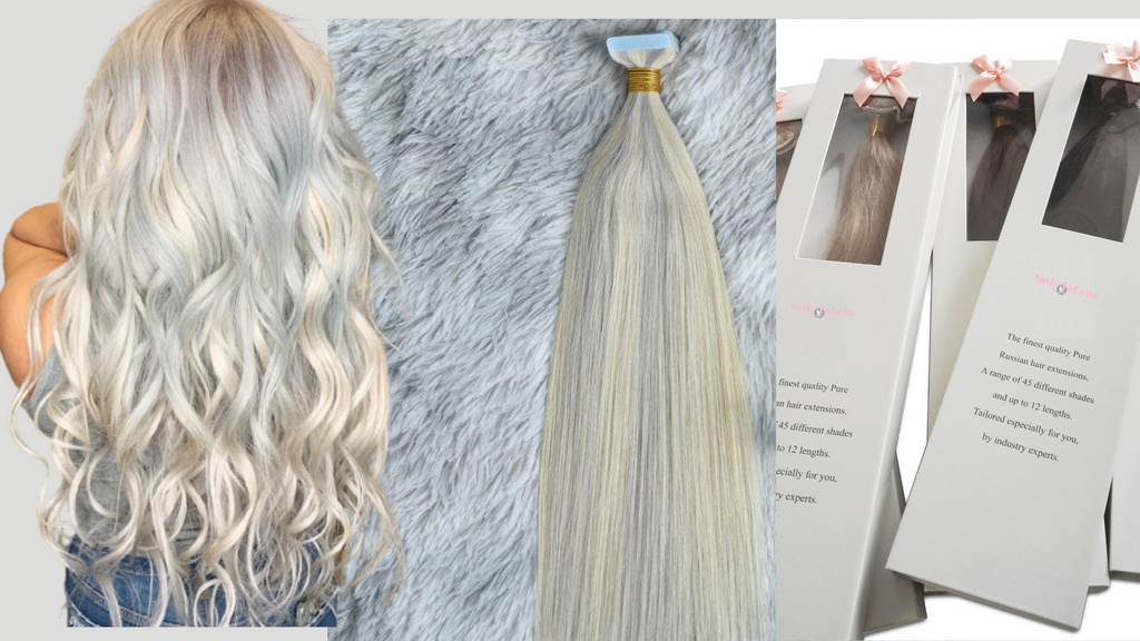 100% Remy Human Hair Extensions - European Ash Blonde Highlights (#60/70) Remy Tape-In hair extensions(55g - 175g)