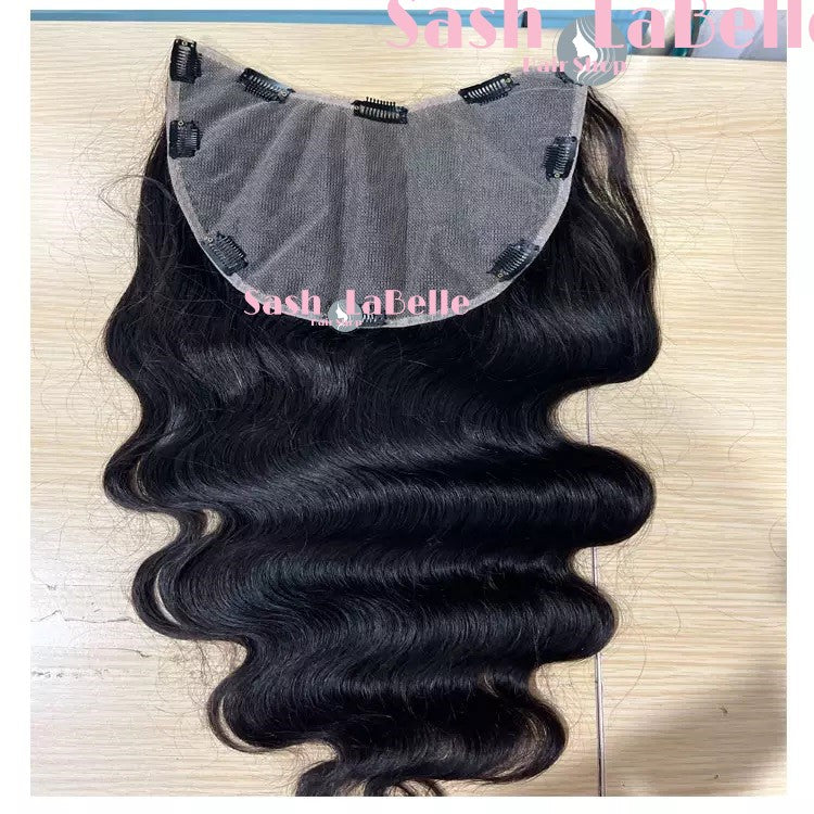 100% Remy Real Human Hair - Invisible U-CLIP Hair Extensions - Natural Black