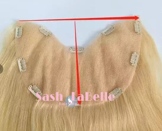 100% Remy Real Human Hair - Invisible U-CLIP Hair Extensions - Rooted Chestnut Blonde highlights