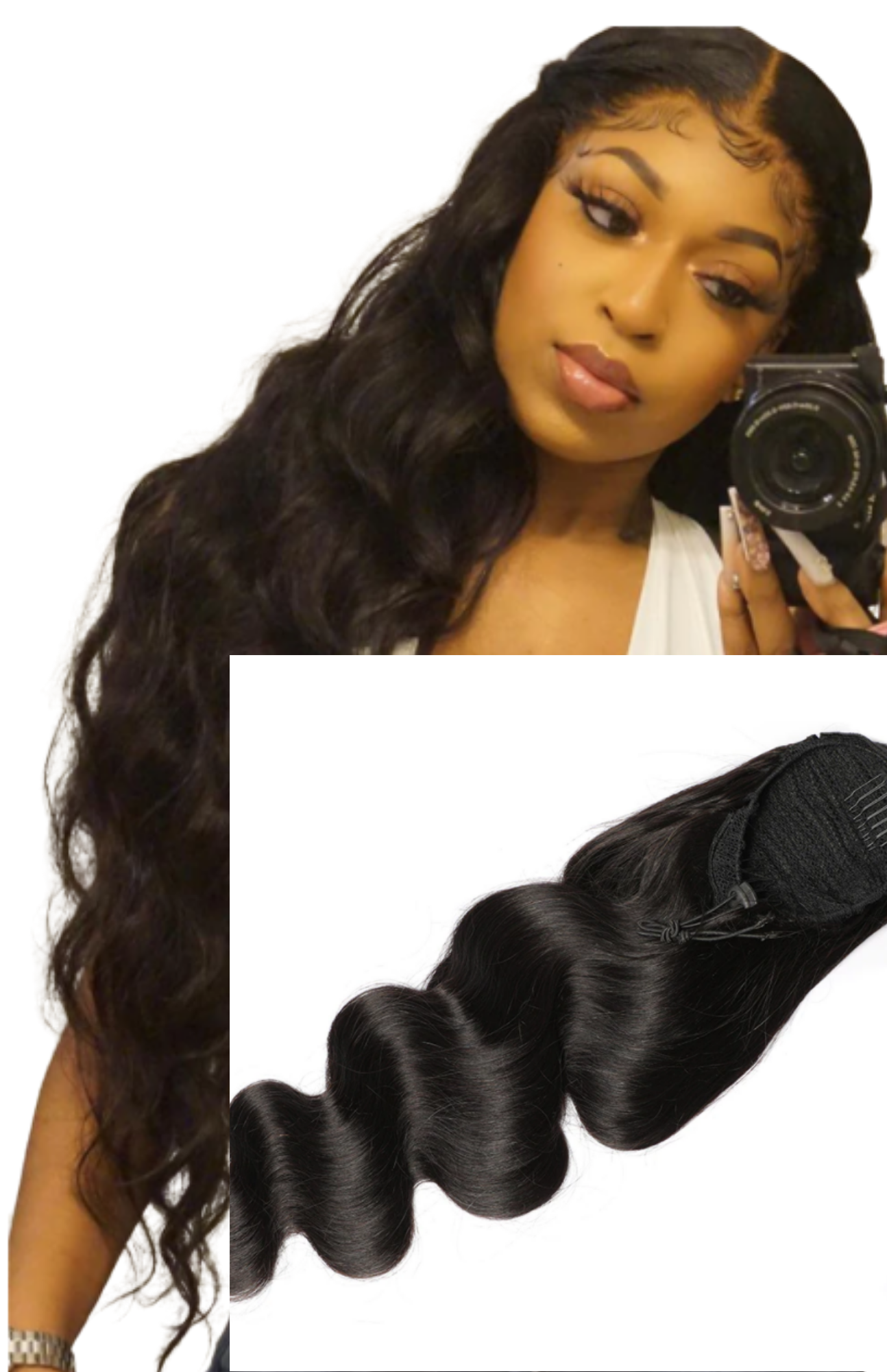 Premium Hair Drawstring Ponytail Body Wave extensions
