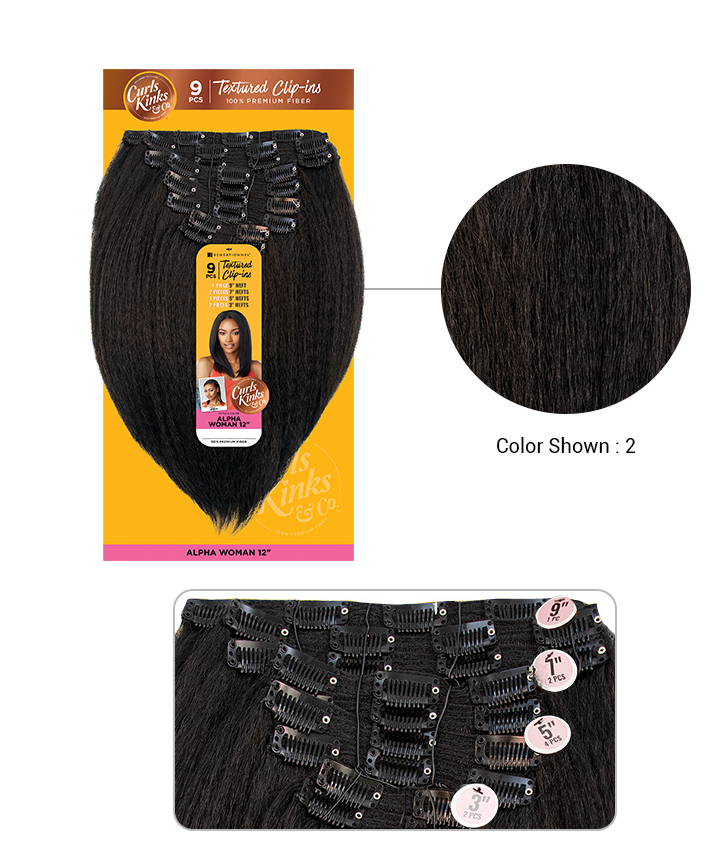 Sensational Textured Clip-Ins - Kinky Straight (9Pcs)