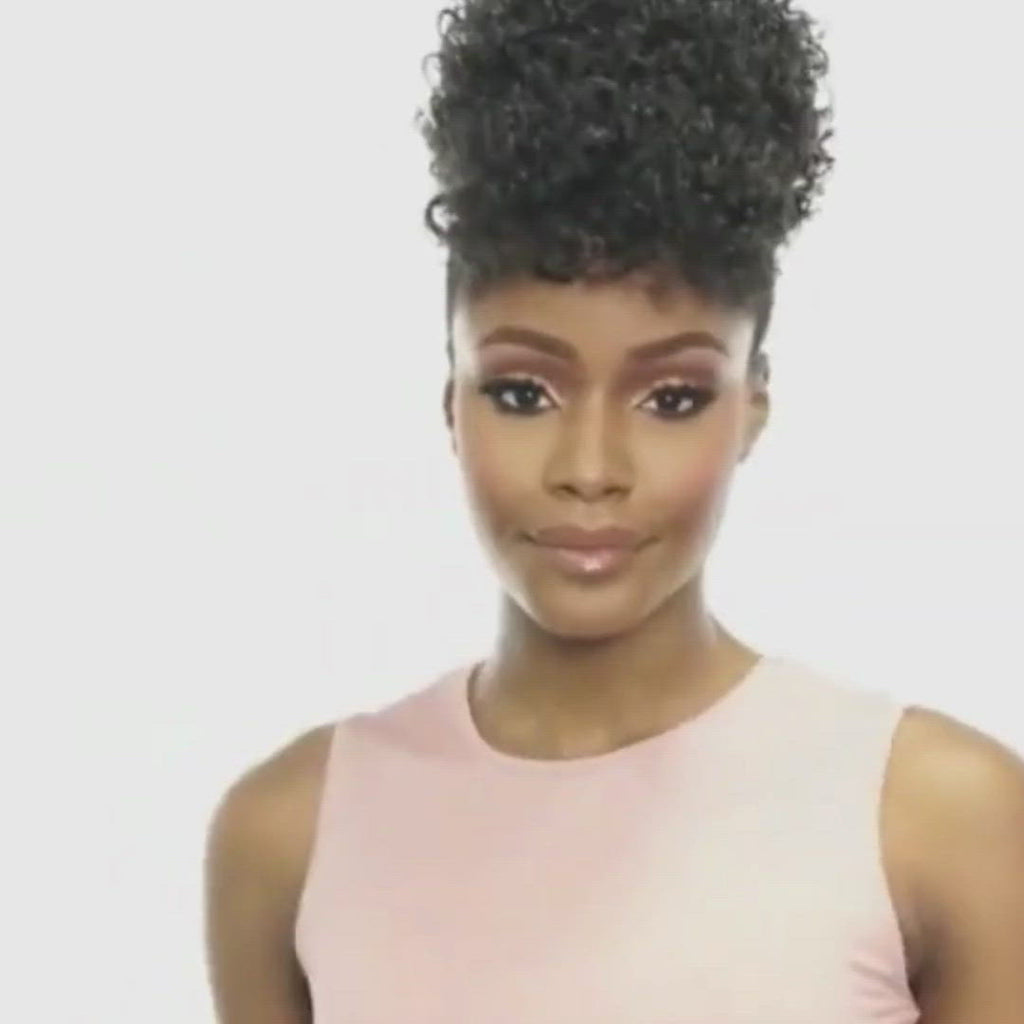 8" High Puff Afro Kinky with Bangs
