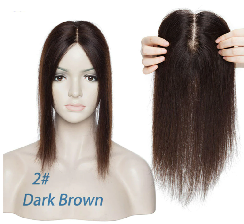 100% Remy Human Hair Lace base topper