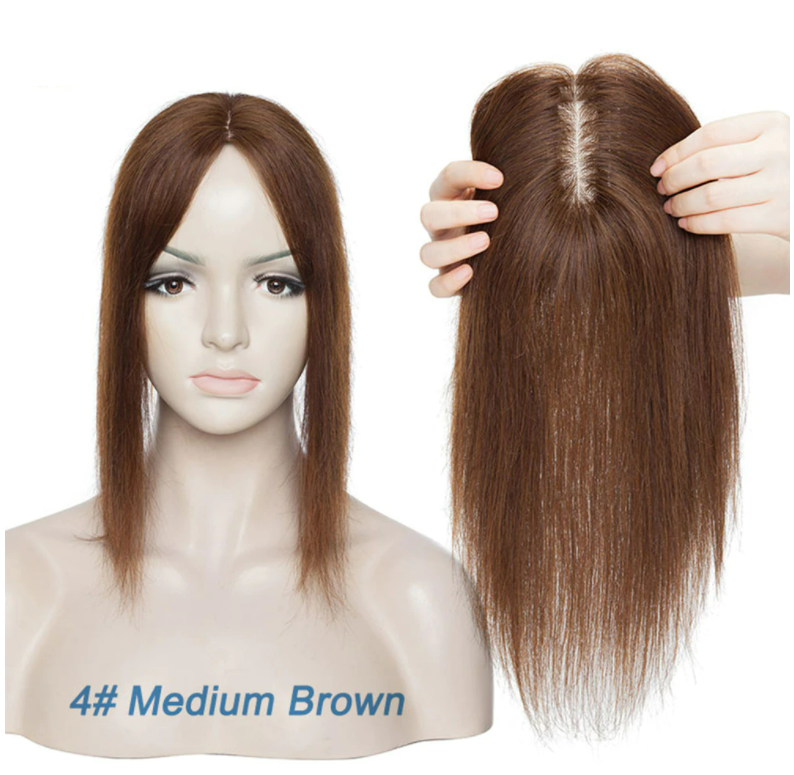 100% Remy Human Hair Lace base topper