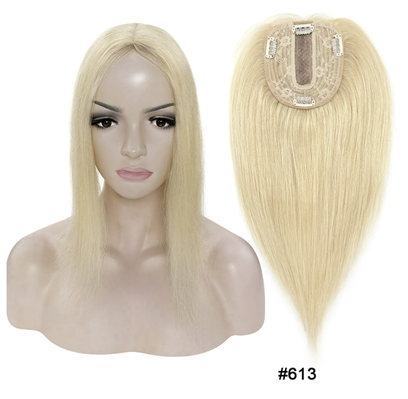 100% Remy Human Hair Lace base topper