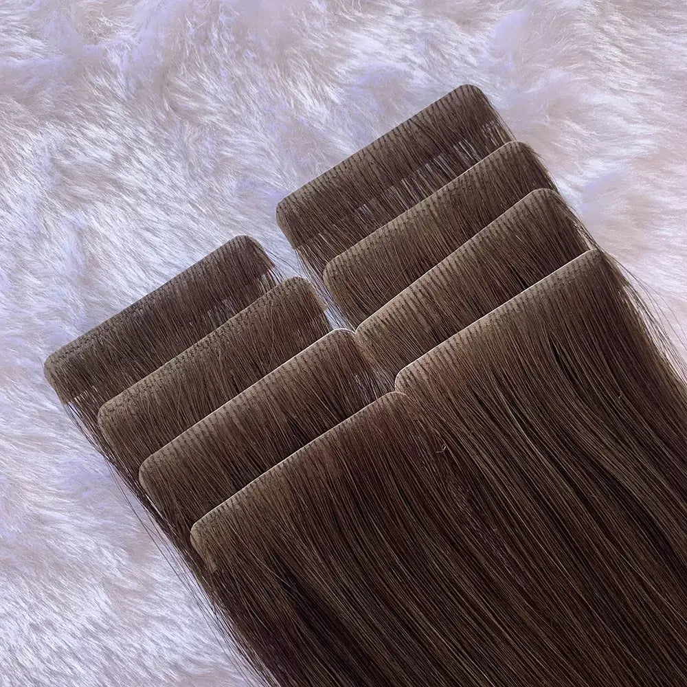 Invisible-tape tape -in Extension - Mocha Brown Hair  - #2