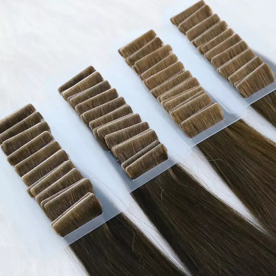Invisible-tape tape -in Extension - Auburn Brown Hair  - #6
