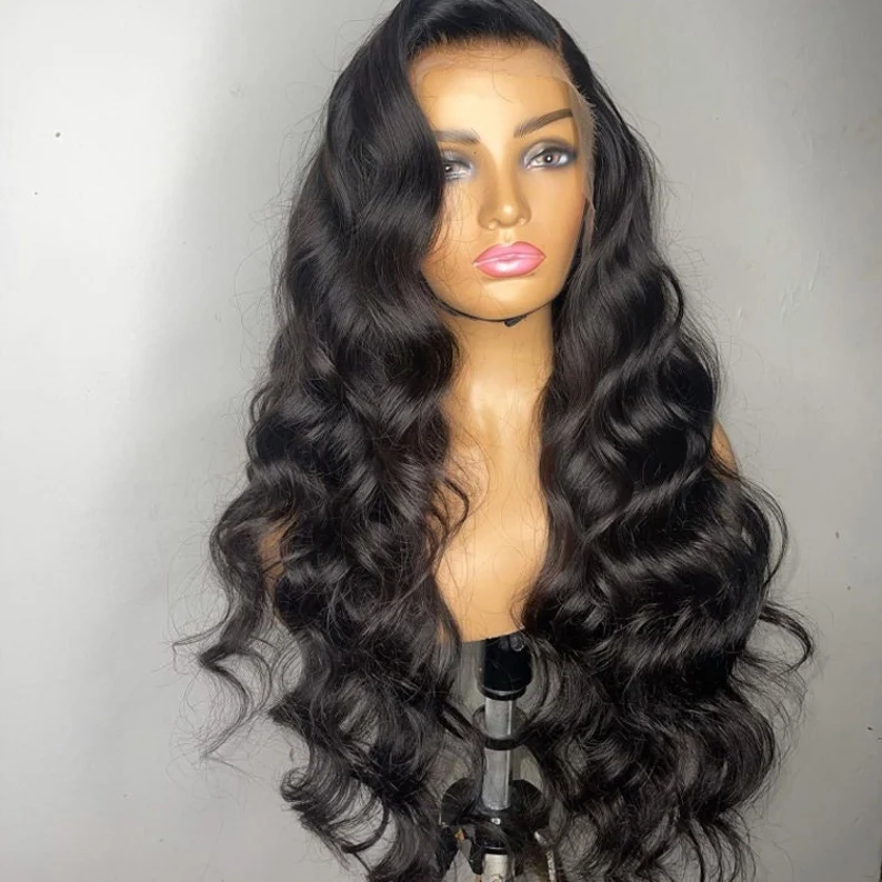24-30" Unprocessed Lace Frontal Wig - Dark Brown