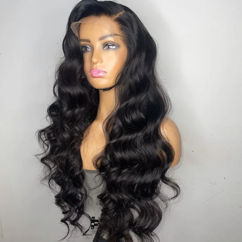 24-30" Unprocessed Lace Frontal Wig - Dark Brown