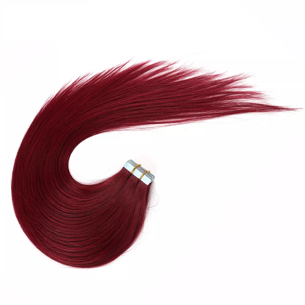 European 100% Remy Tape in Human Hair Extensions - Red Wine (99J) |55g - 175g