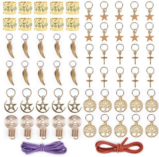 Butterfly case 60PCS/Set Jewelry Hair Cuffs Metal Hair Braiding Beads - SashBeauty