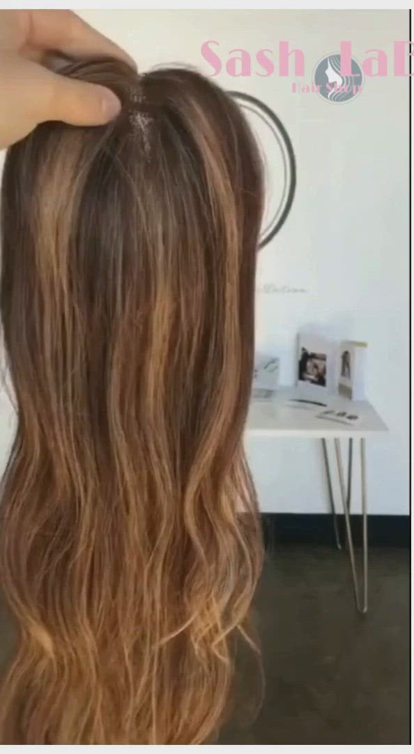 100% Remy Human Hair Chestnut Brown Full Volume Hair Topper Canada