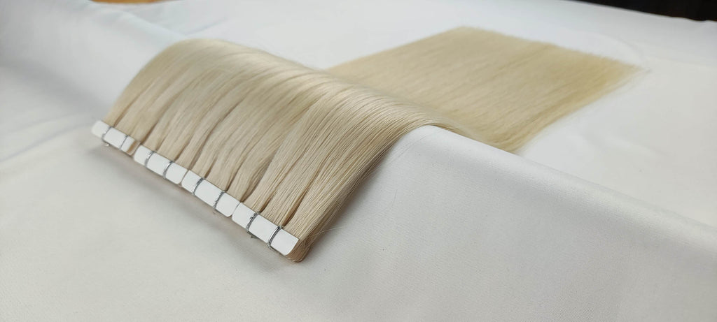 Invisible Injection tape -in Extension - Bleach-White blonde hair extensions