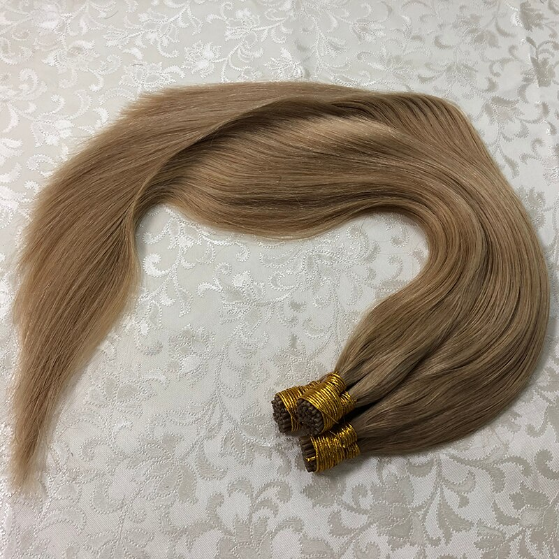 Caramel Blonde100% Remy Human Hair I Tip Extensions 18- 26inch Pre Bonded i-Tip Hair Extensions 1g/s 50-100gram