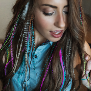 18" Blue Feather Hair rooster feather hair extensions Kit