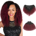 Kinky curly Clip-In Remy Hair Extensions - Ombre Red/ 1B-99J