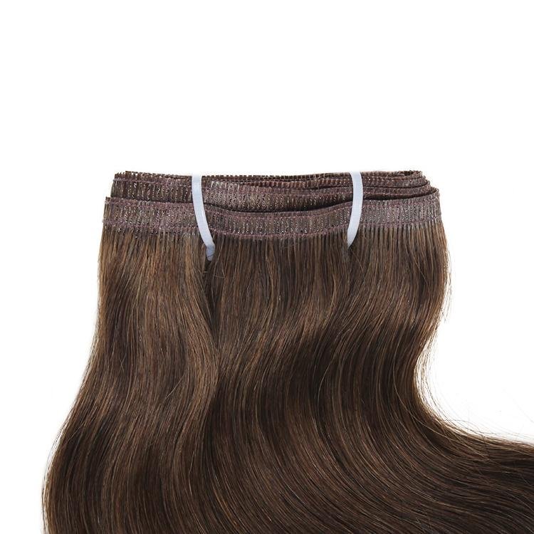 Chocolate Brown Extra Thin Flat WEFT - SashBeauty