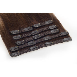 Classic Chocolate Brown Balayage Clip-In Remy Hair Extensions - SashBeauty