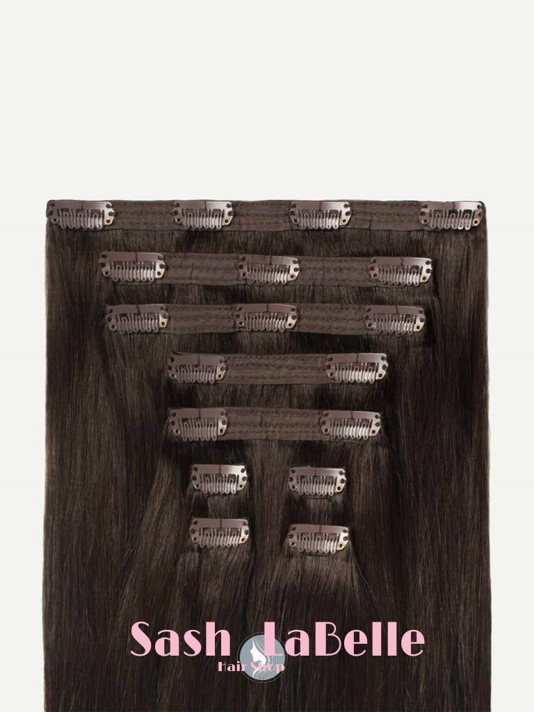 Chocolate Brown Balayage Clip-In 100% Remy Clip-In Hair Extension