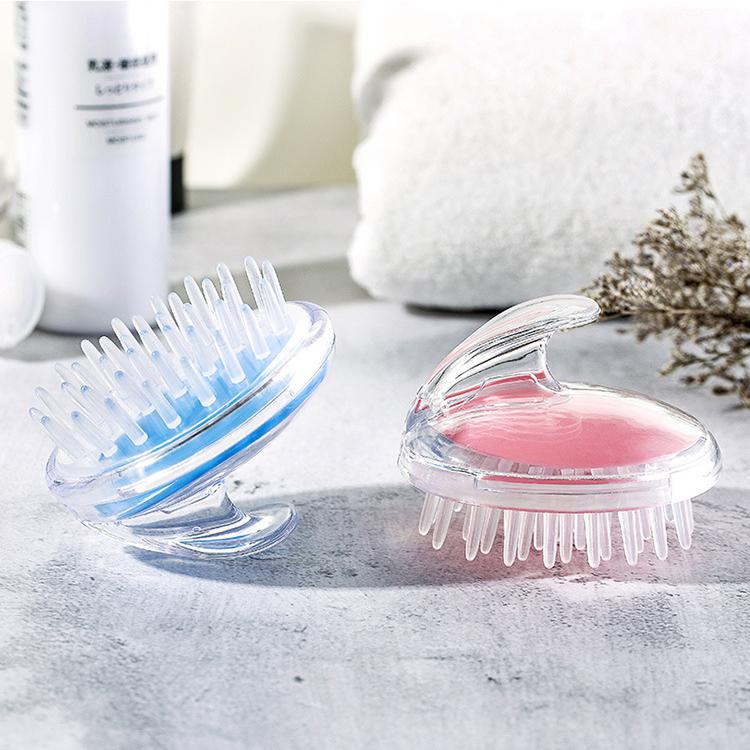 Clear Soft Silicone Scalp Massage Brush - SashBeauty