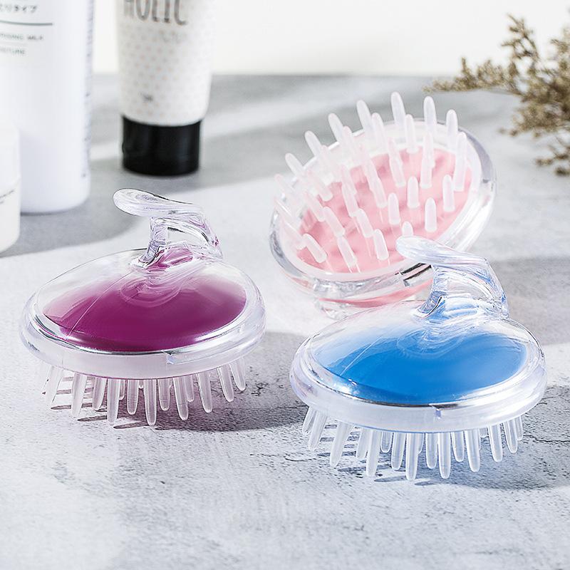 Clear Soft Silicone Scalp Massage Brush - SashBeauty