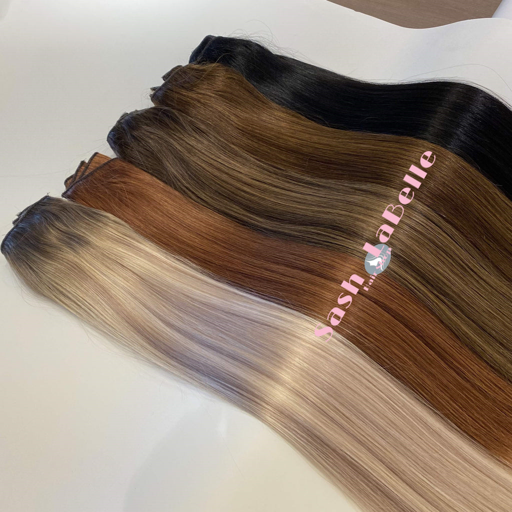 3-Piece Hair Extensions Clip-ons 100% Human Hair Clip-In Remy Hair Extensions - Natural Red