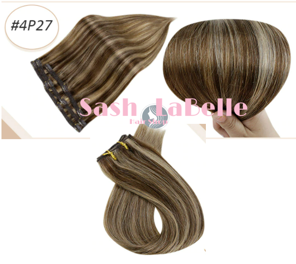Mocha Brown Balayage  100% Remy Clip-In Hair Extension