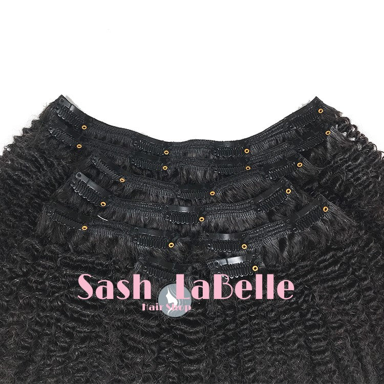 Classic Kinky curly color Black 100% Remy Clip-In Remy Hair Extensions