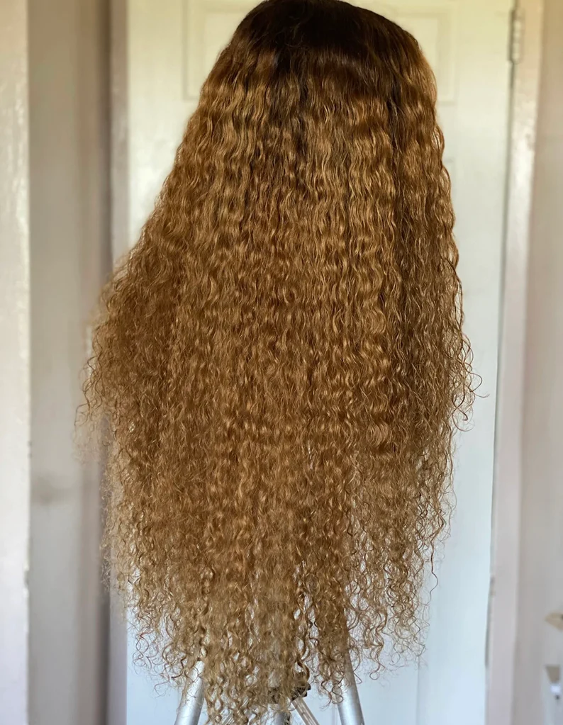 20" - 100% Remy Human HD Lace Frontal\ Natural Straight Wig- Color 8