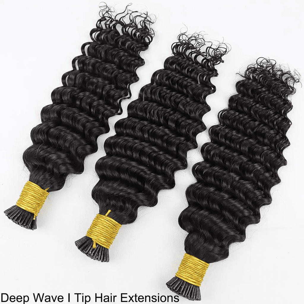 Jet Black 100% Remy Human Hair I Tip Extensions 18- 26inch Pre Bonded i-Tip Hair Extensions 1g/s 50-100gram