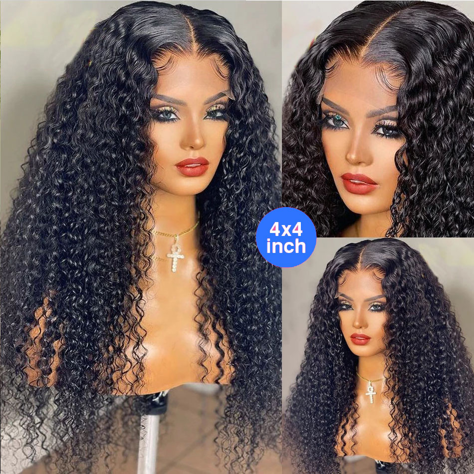 4*4 Lace Front 4A HD Wig Wet N Wavy Deep - Natural color