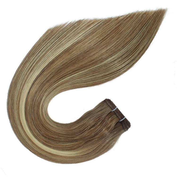 Dark Ash beach balayage blonde Extra Thin Flat WEFT - SashBeauty