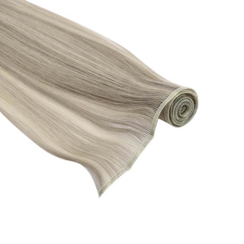 Dark Ash platinum Extra Thin Flat WEFT - SashBeauty