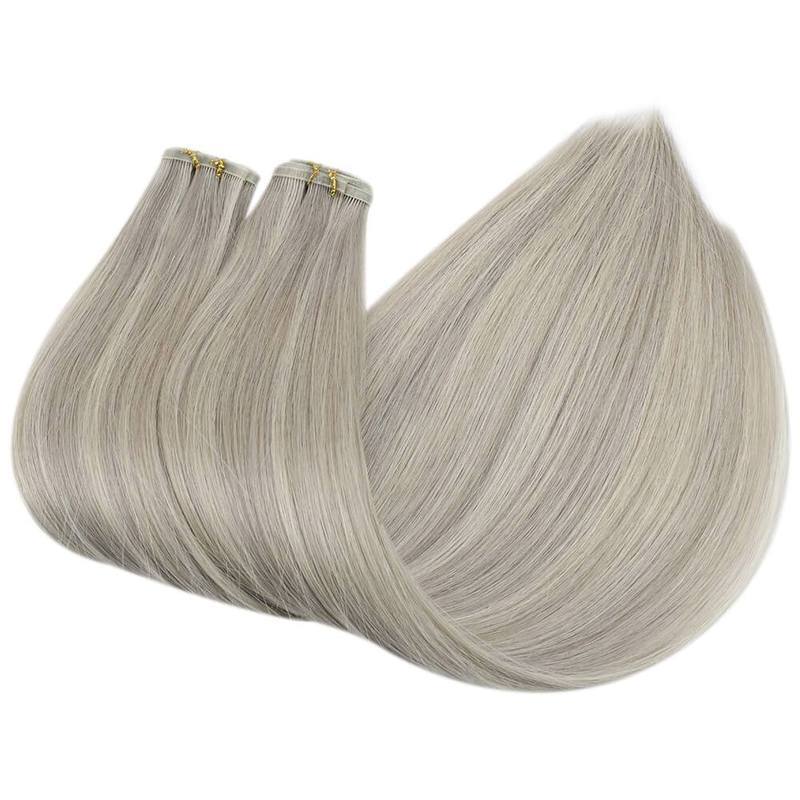 Dark Ash platinum Extra Thin Flat WEFT - SashBeauty
