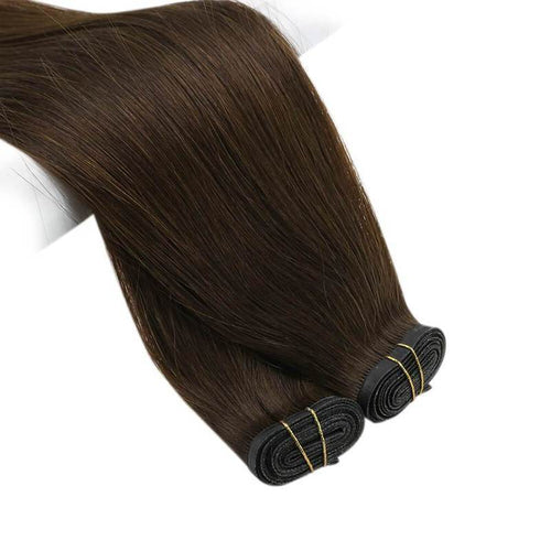 Dark-Brown Extra Thin Flat WEFT - SashBeauty